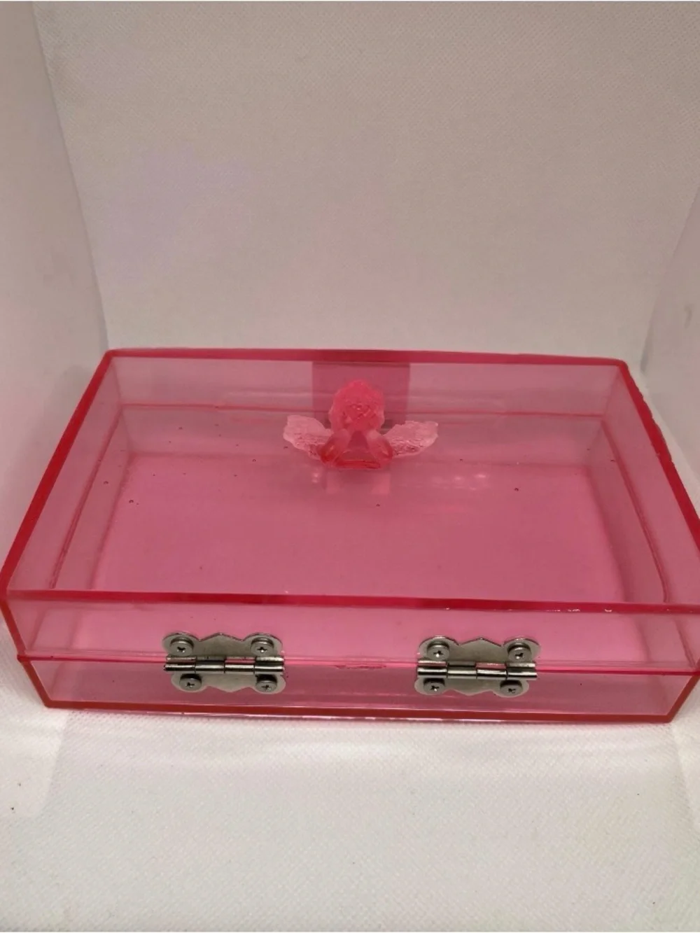 Transparent Ruby Cupid Cherub Angel Resin Clutch Handbag